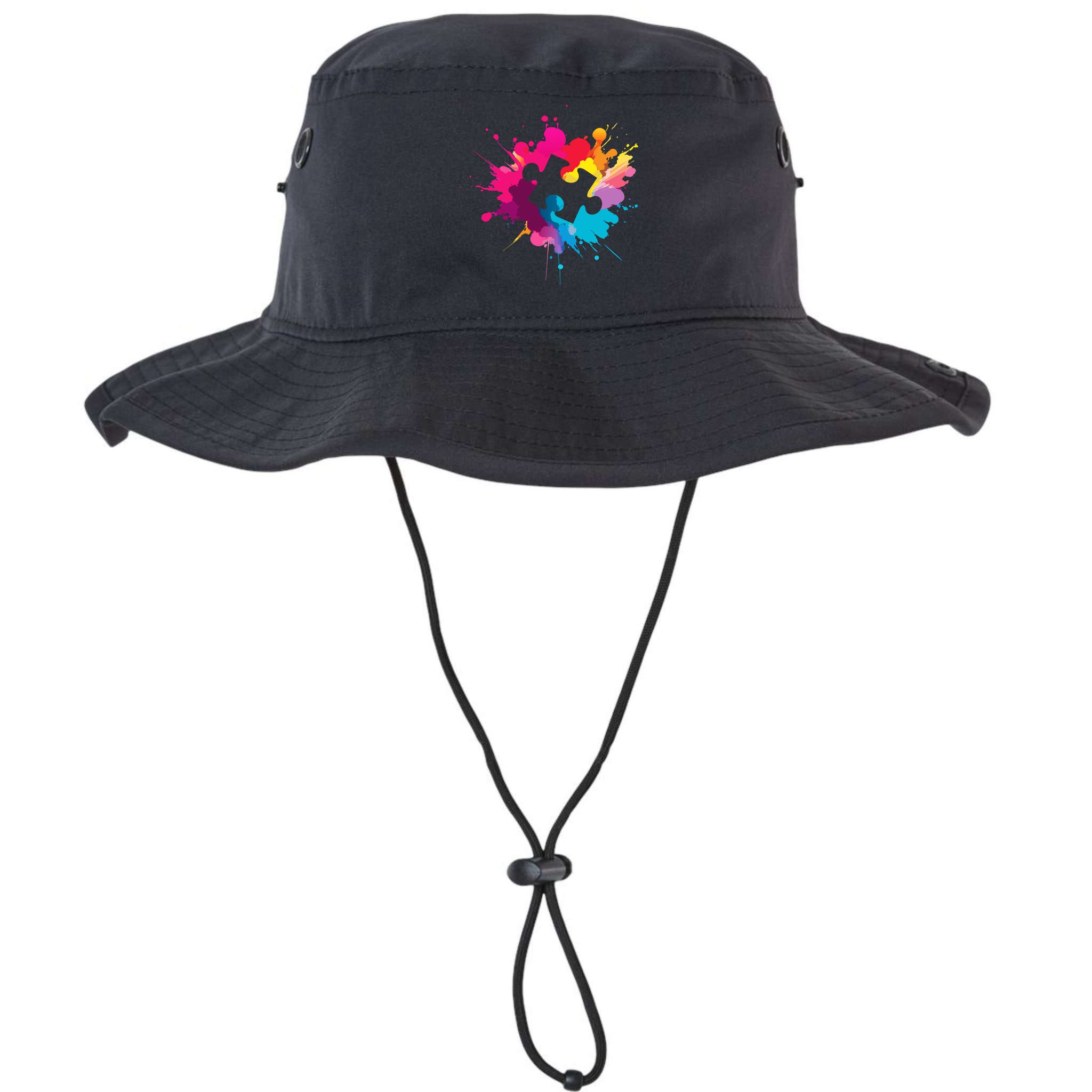 Autism Colorful Puzzle Piece Bucket Hat
