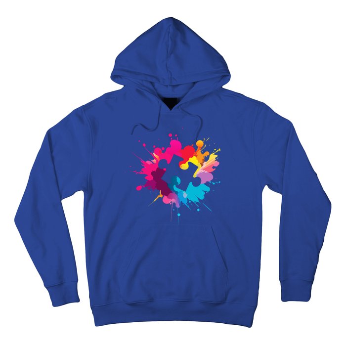 Autism Colorful Puzzle Piece Hoodie