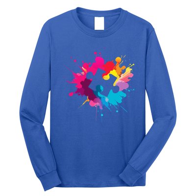 Autism Colorful Puzzle Piece Long Sleeve Shirt