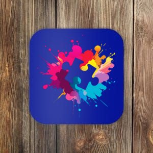 Autism Colorful Puzzle Piece Coaster