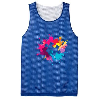 Autism Colorful Puzzle Piece Mesh Reversible Basketball Jersey Tank