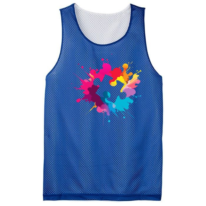 Autism Colorful Puzzle Piece Mesh Reversible Basketball Jersey Tank