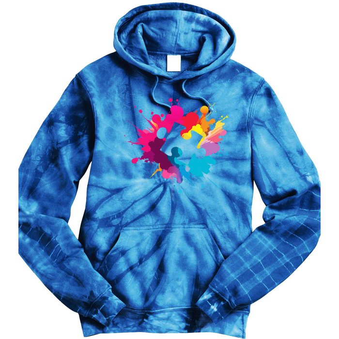 Autism Colorful Puzzle Piece Tie Dye Hoodie