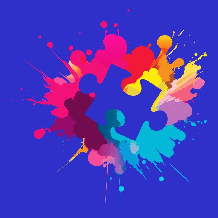 Autism Colorful Puzzle Piece Women's V-Neck T-Shirt