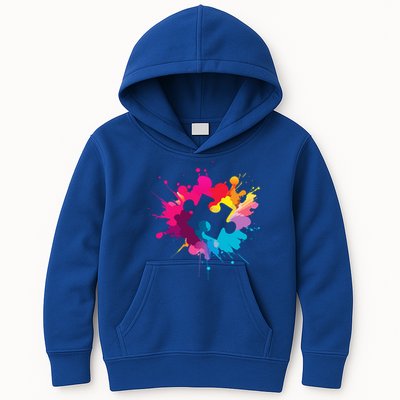 Autism Colorful Puzzle Piece Kids Hoodie