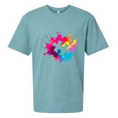 Autism Colorful Puzzle Piece Sueded Cloud Jersey T-Shirt
