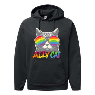 Ally Cat Pride Stuff Flag Transsexual Lgbt Performance Fleece Hoodie