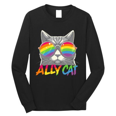 Ally Cat Pride Stuff Flag Transsexual Lgbt Long Sleeve Shirt