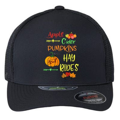 Apple Cider Pumpkins And Hayrides Cute Fall Flexfit Unipanel Trucker Cap