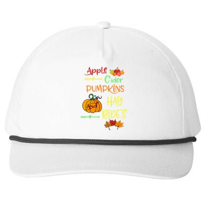 Apple Cider Pumpkins And Hayrides Cute Fall Snapback Five-Panel Rope Hat