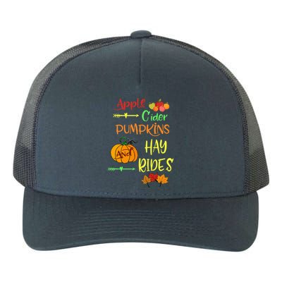 Apple Cider Pumpkins And Hayrides Cute Fall Yupoong Adult 5-Panel Trucker Hat