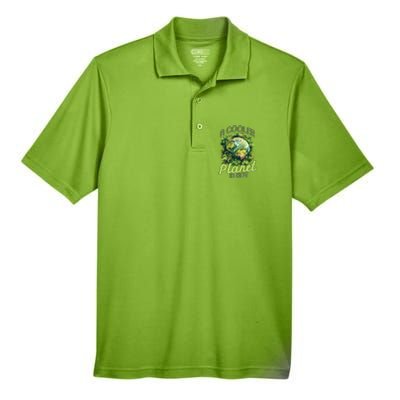 A Cooler Planet Is Hot World Environt Day Eco Warrior Great Gift Men's Origin Performance Pique Polo