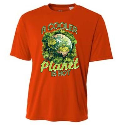 A Cooler Planet Is Hot World Environt Day Eco Warrior Great Gift Cooling Performance Crew T-Shirt