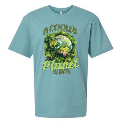 A Cooler Planet Is Hot World Environt Day Eco Warrior Great Gift Sueded Cloud Jersey T-Shirt