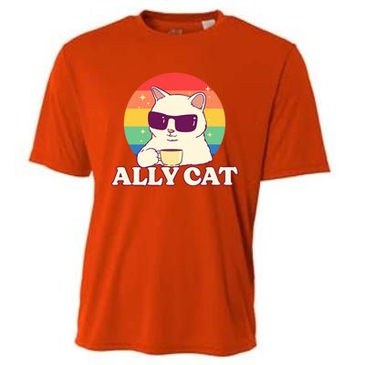 Ally Cat Pride Gift Cooling Performance Crew T-Shirt