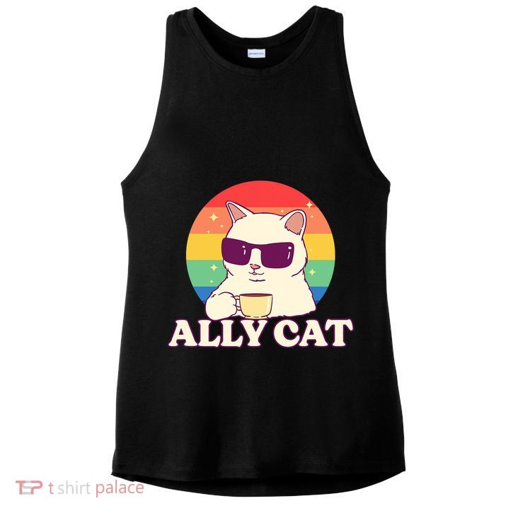 Ally Cat Pride Gift Ladies PosiCharge Tri-Blend Wicking Tank