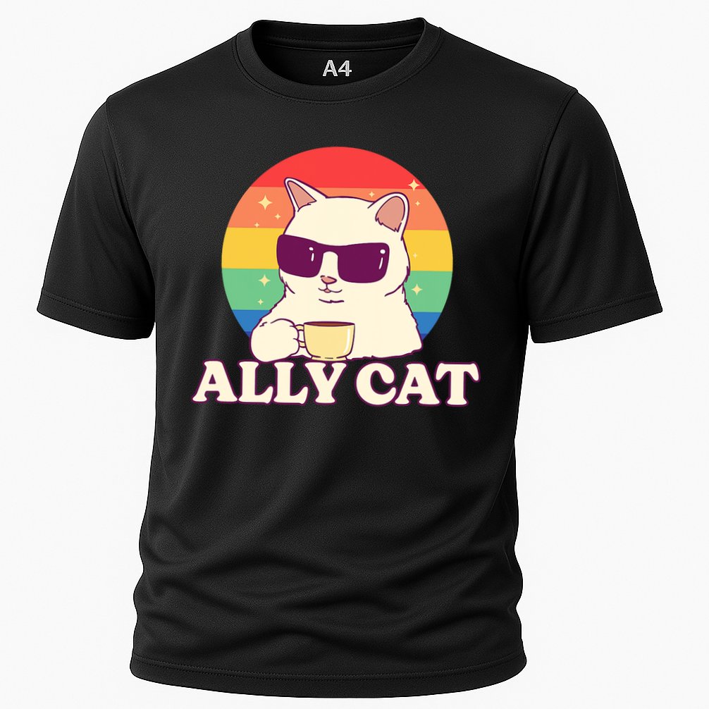 Ally Cat Pride Gift Cooling Performance Crew T-Shirt
