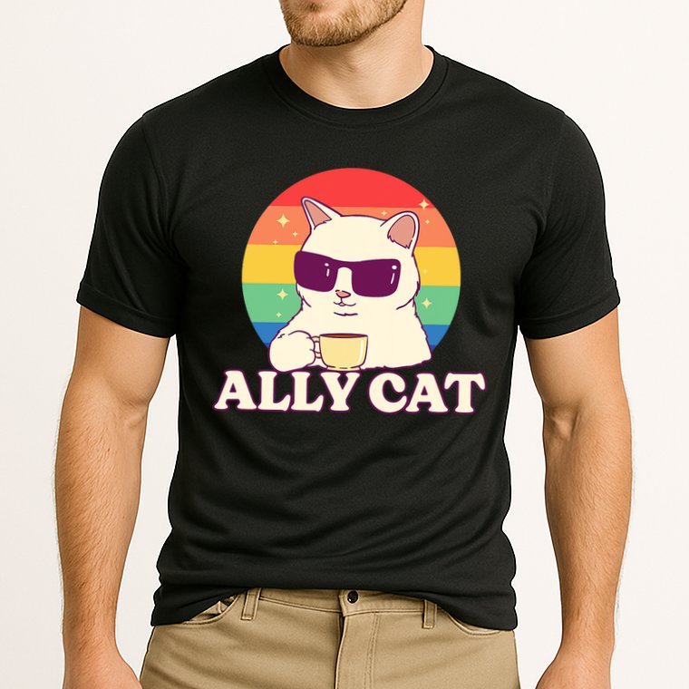 Ally Cat Pride Gift Cooling Performance Crew T-Shirt