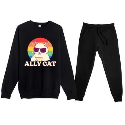 Ally Cat Pride Gift Premium Crewneck Sweatsuit Set