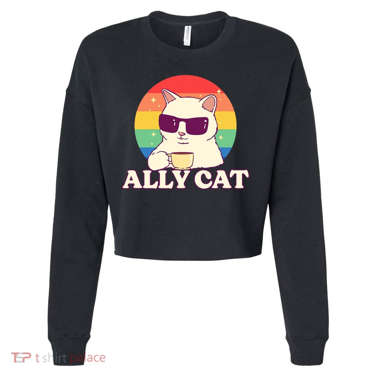 Ally Cat Pride Gift Cropped Pullover Crew
