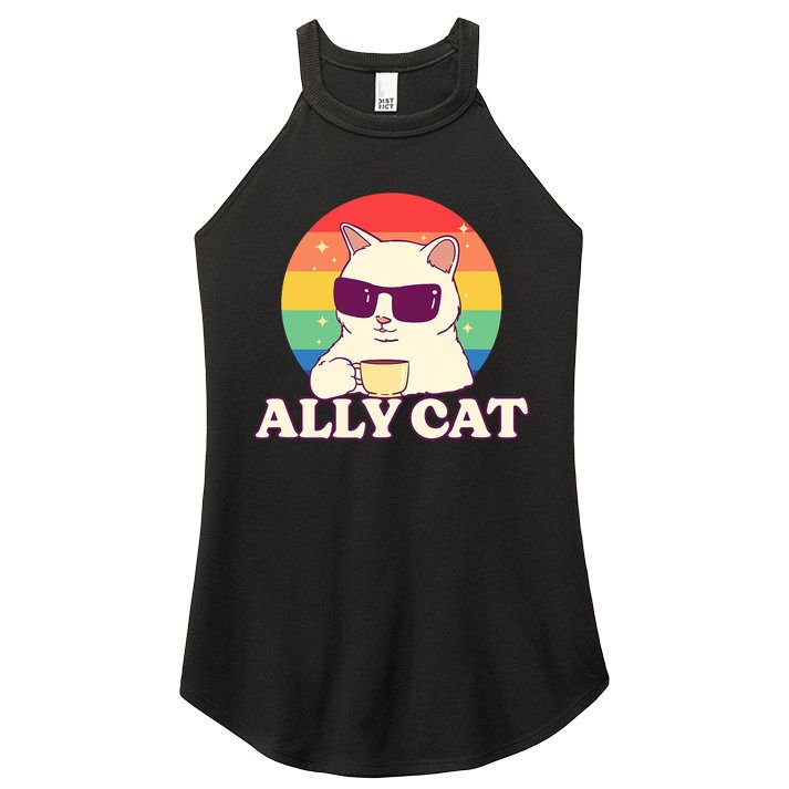 Ally Cat Pride Gift Women's Perfect Tri Rocker Tank
