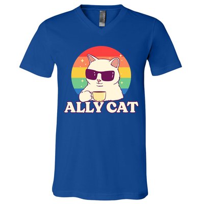 Ally Cat Pride Gift V-Neck T-Shirt