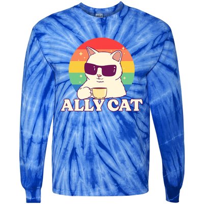 Ally Cat Pride Gift Tie-Dye Long Sleeve Shirt