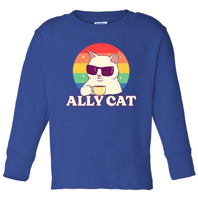 Ally Cat Pride Gift Toddler Long Sleeve Shirt