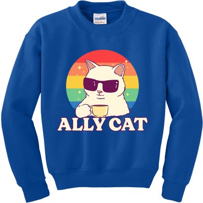 Ally Cat Pride Gift Kids Sweatshirt