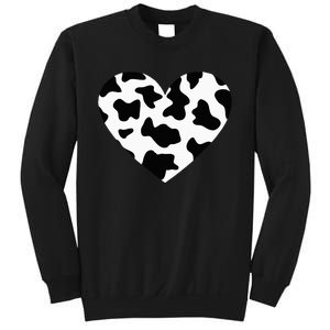 Awesome Cow Print Black & White Print Heart Sweatshirt