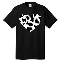 Awesome Cow Print Black & White Print Heart Tall T-Shirt