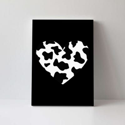 Awesome Cow Print Black & White Print Heart Canvas