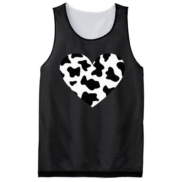 Awesome Cow Print Black & White Print Heart Mesh Reversible Basketball Jersey Tank