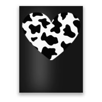 Awesome Cow Print Black & White Print Heart Poster