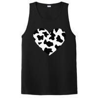 Awesome Cow Print Black & White Print Heart PosiCharge Competitor Tank