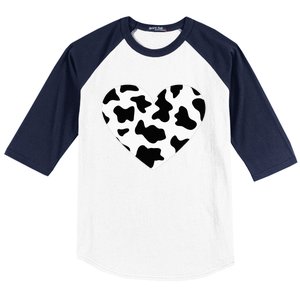 Awesome Cow Print Black & White Print Heart Baseball Sleeve Shirt