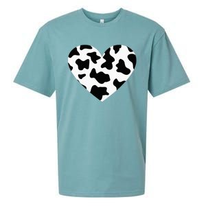 Awesome Cow Print Black & White Print Heart Sueded Cloud Jersey T-Shirt