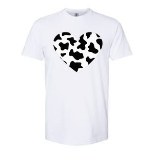 Awesome Cow Print Black & White Print Heart Softstyle CVC T-Shirt