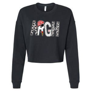 Argh Cute Pirate Print Letters Cropped Pullover Crew