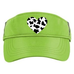 Awesome Cow Print Black & White Print Heart Adult Drive Performance Visor