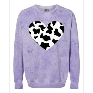 Awesome Cow Print Black & White Print Heart Colorblast Crewneck Sweatshirt