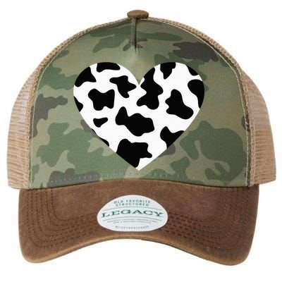 Awesome Cow Print Black & White Print Heart Legacy Tie Dye Trucker Hat