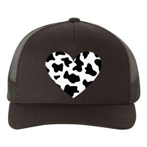 Awesome Cow Print Black & White Print Heart Yupoong Adult 5-Panel Trucker Hat