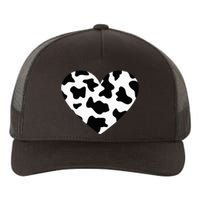 Awesome Cow Print Black & White Print Heart Yupoong Adult 5-Panel Trucker Hat