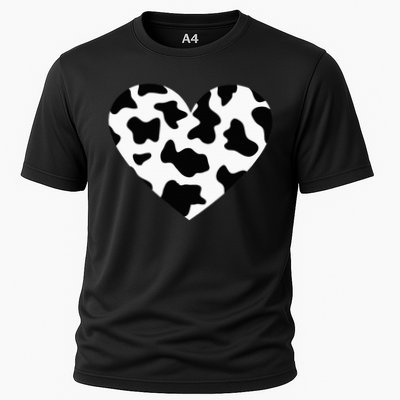 Awesome Cow Print Black & White Print Heart Performance Shirt