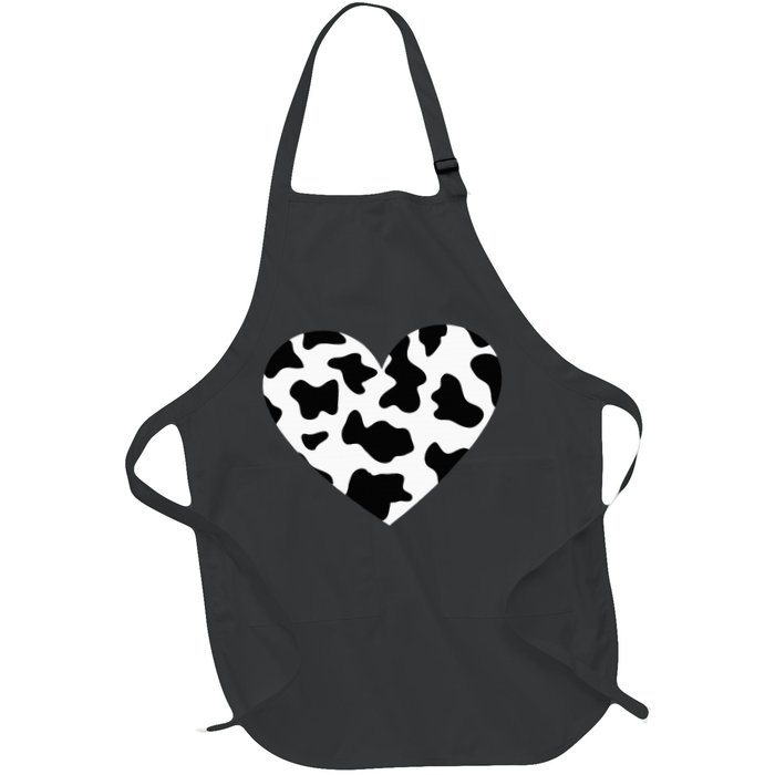 Awesome Cow Print Black & White Print Heart Apron