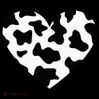 Awesome Cow Print Black & White Print Heart Tall T-Shirt