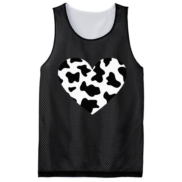 Awesome Cow Print Black & White Print Heart Mesh Reversible Basketball Jersey Tank