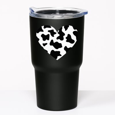 Awesome Cow Print Black & White Print Heart Tumbler