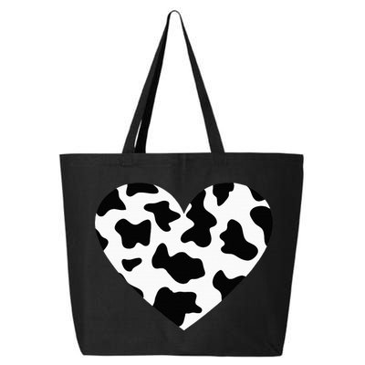 Awesome Cow Print Black & White Print Heart 25L Jumbo Tote